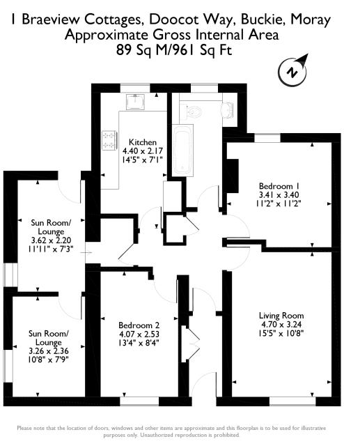 Floorplan of 1 Braeview Cottages, Buckie
