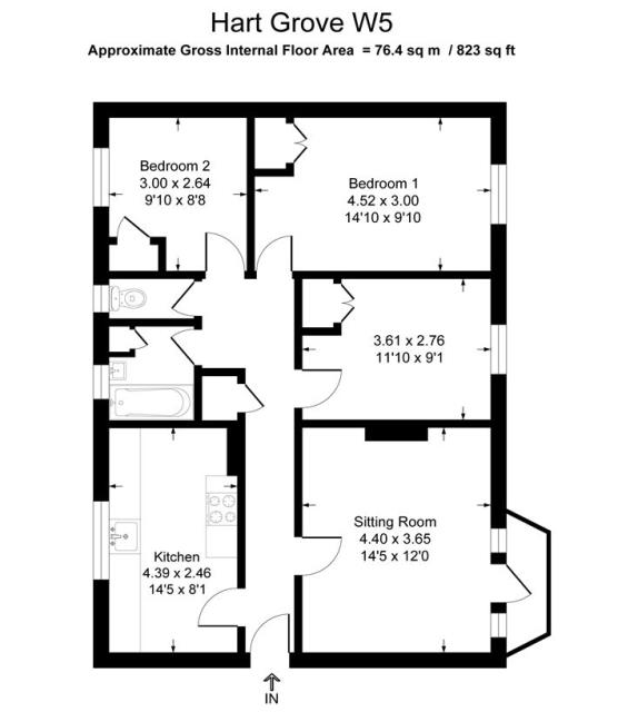 Floorplan of Flat 11 Hart Grove Court, Hart Grove, Ealing