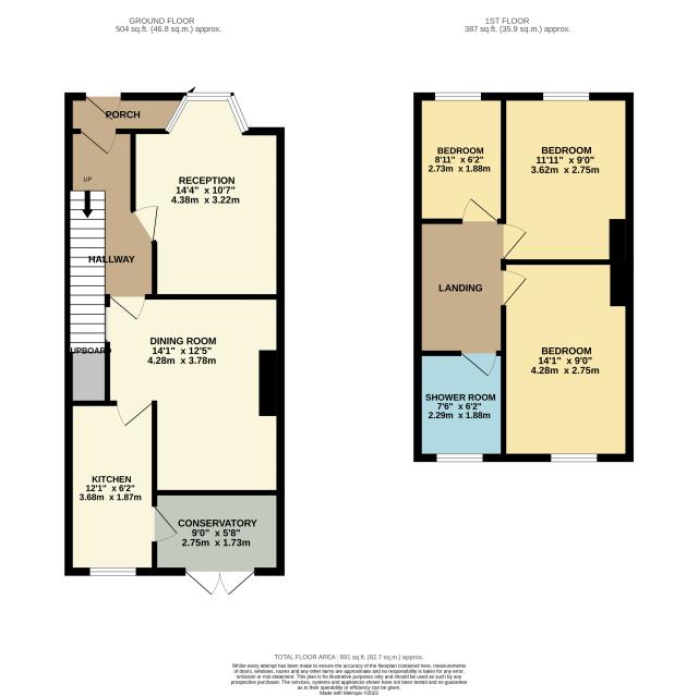 Floorplan of 4 Walmer Grove, Birmingham, West Midlands