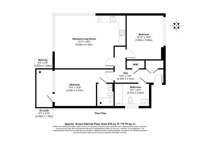 Floorplan of Flat 95, Green Dragon House, 64-70 High Street, Croydon