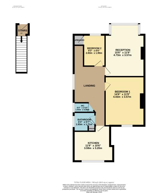 Floorplan of 20a Lyne Court, Church Lane, Kingsbury