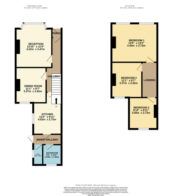 Floorplan of 19 St John's Road, Southall, Middlesex