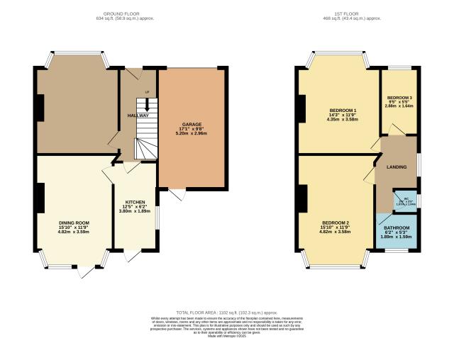 Floorplan of 28 Oakwood Crescent, Greenford, Middlesex