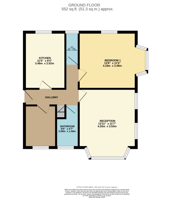 Floorplan of 14 Bute Court, Wallington, Surrey