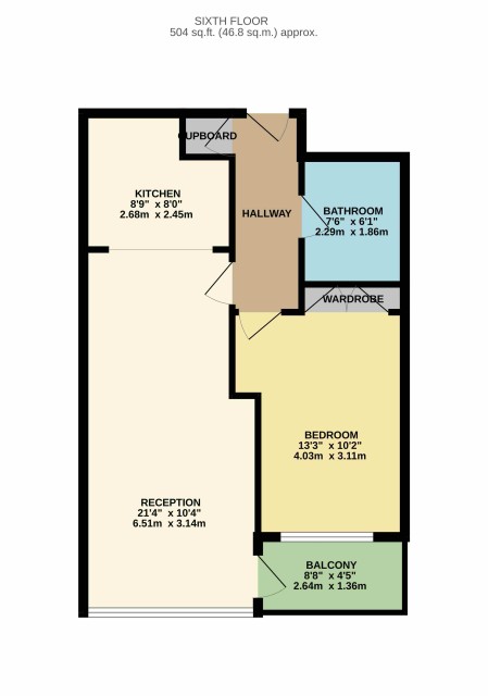 Floorplan of Flat 626 Vantage Building, Station Approach, Hayes