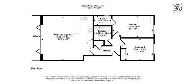 Floorplan of Flat 6, 53 Long Drive, Ruislip, Middlesex