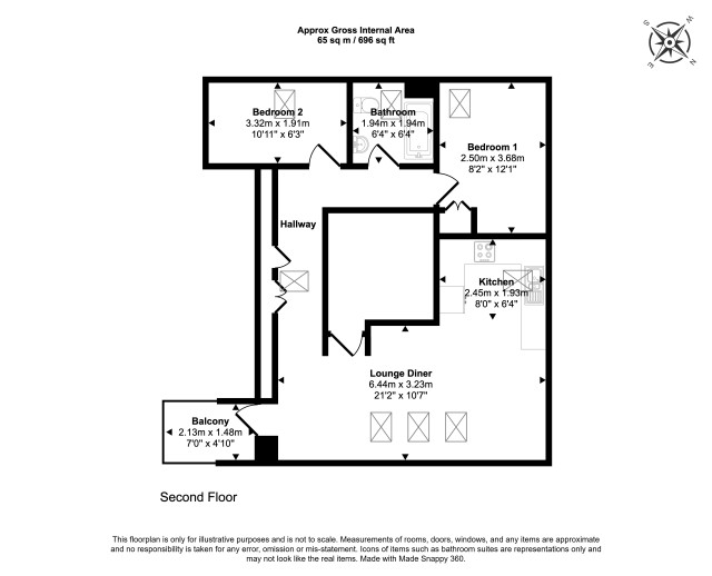 Floorplan of Flat 7, 53 Long Drive, Ruislip, Middlesex