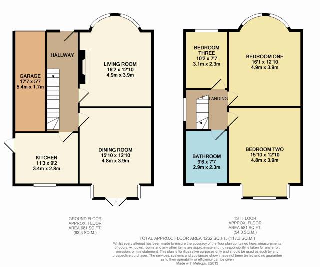 Floorplan of 17 Berwyn Avenue, Hounslow, Middlesex