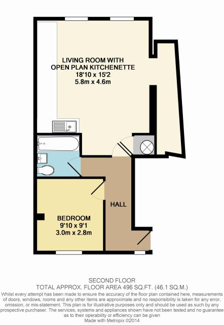 Floorplan of Flat 1 129-135 Oxford Road, Reading, Berkshire