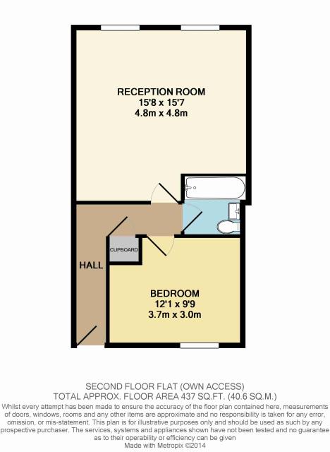 Floorplan of Flat 7, 129-135 Oxford Road, Reading, Berkshire