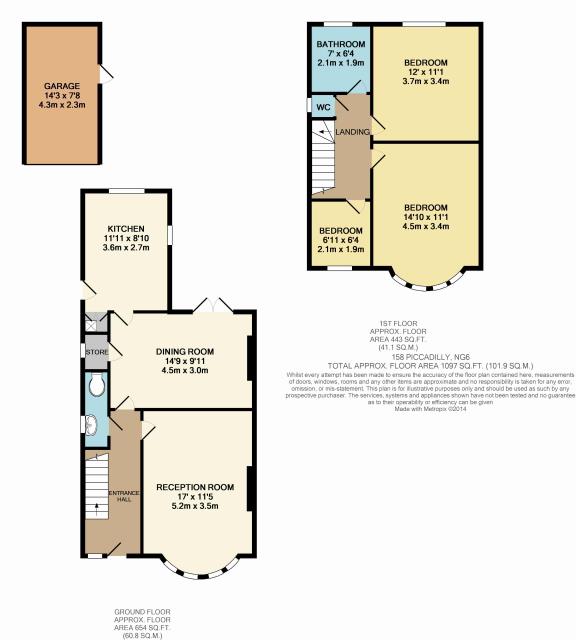 Floorplan of 158 Piccadilly, Highbury Vale, Nottingham