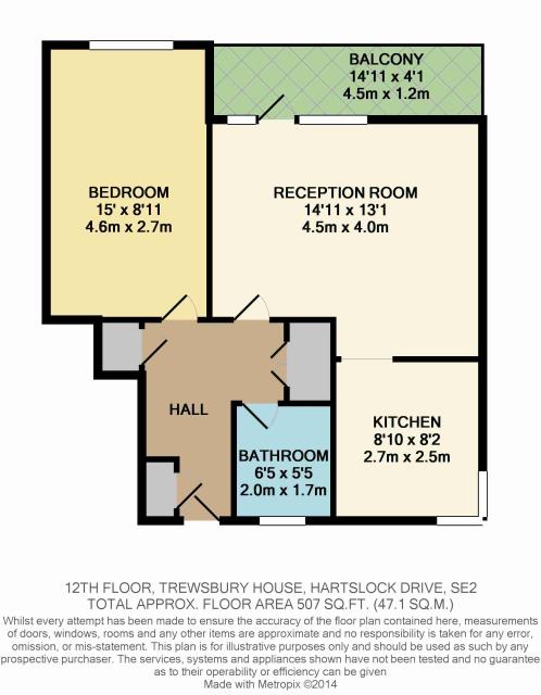 Floorplan of 46 Trewsbury House, Hartslock Drive, Abbeywood, London