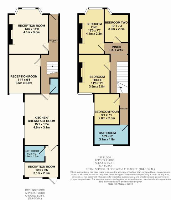 Floorplan of 9 Redfern Road, London