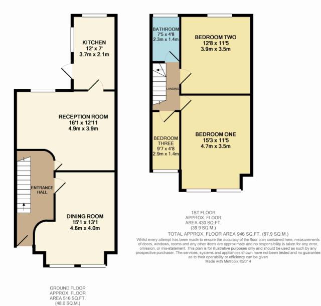 Floorplan of 37 Myrtle Gardens, Hanwell