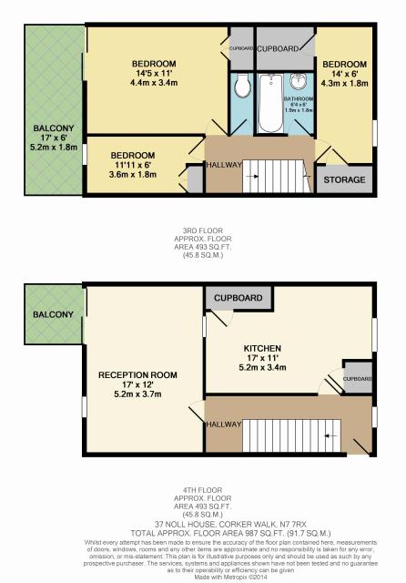 Floorplan of 37 Noll House, Corker Walk, London