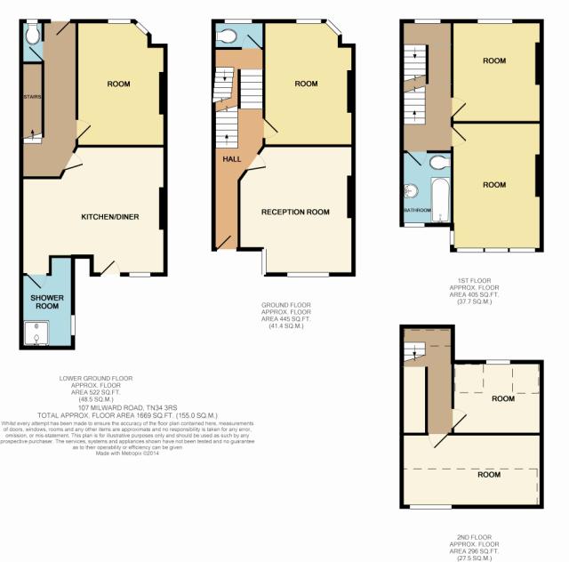 Floorplan of 107 Milward Road, Hastings, East Sussex