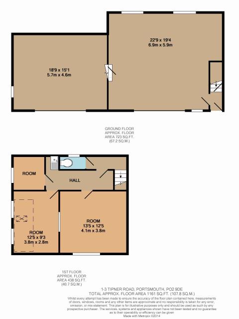 Floorplan of 1 And 3 Tipner Road, Portsmouth