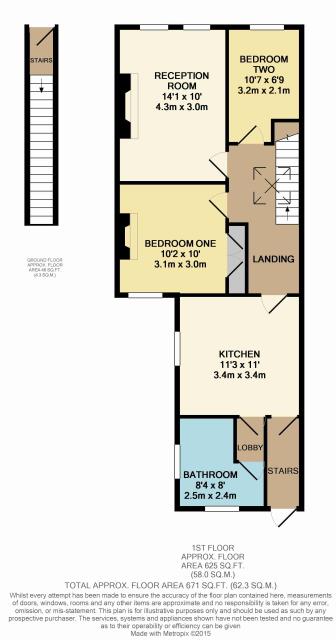 Floorplan of 25a Grosvenor Road, Hanwell