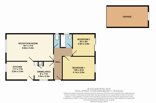 Floorplan of 65 College Road, College Town, Sandhurst, Berkshire