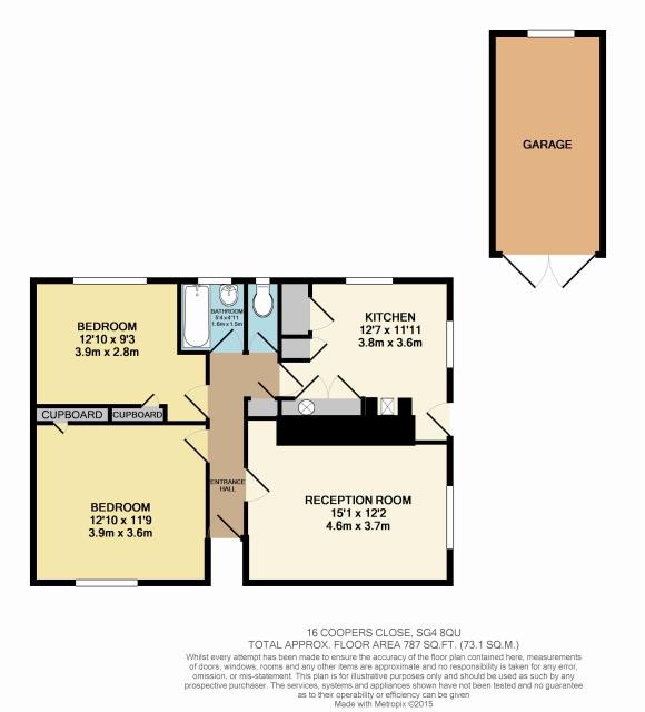 Floorplan of 16 Coopers Close, Kimpton, Hitchin, Hertfordshire