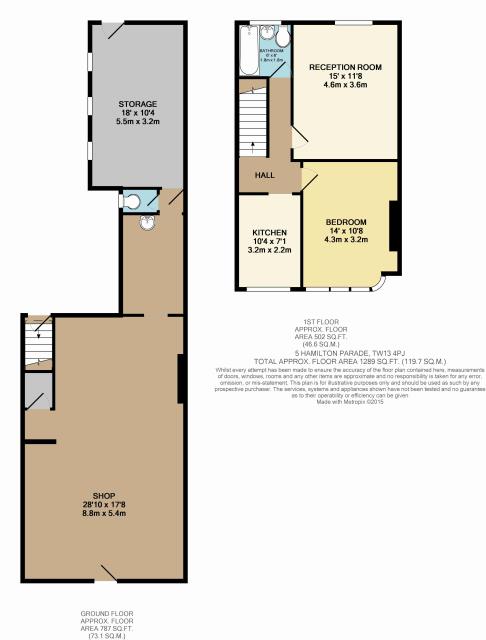 Floorplan of 5/5a Hamilton Parade, Groveley Road, Feltham, Middlesex