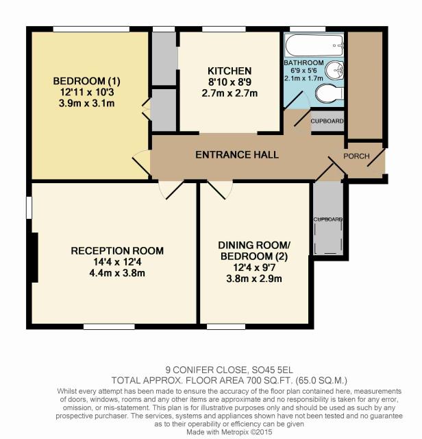 Floorplan of 9 Conifer Close, Southampton, Hampshire