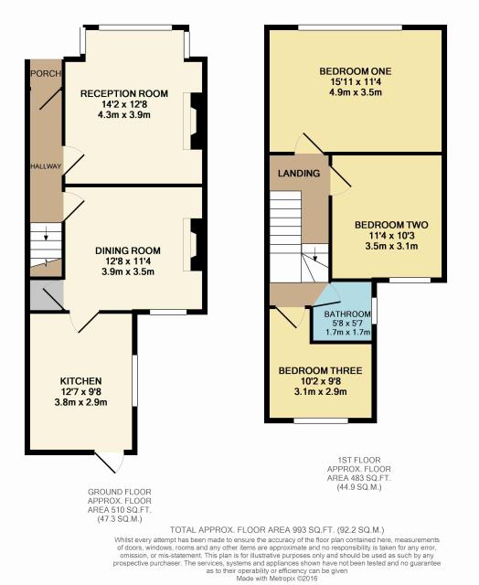 Floorplan of 34 Clare Road, Hounslow, Middlesex