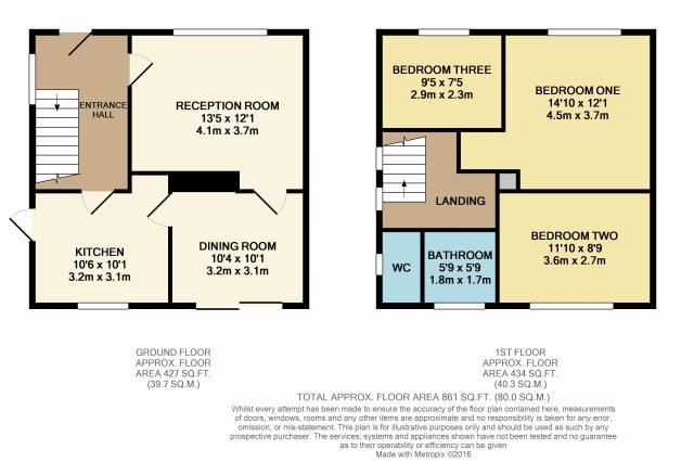 Floorplan of 94 Rushetts Road, Langley Green, Crawley, Sussex