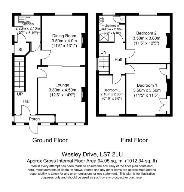 Floorplan of 119 Wensley Drive, Meanwood, Leeds