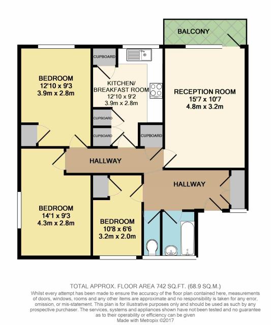 Floorplan of Flat 25 Marsworth House, Whiston Road, London