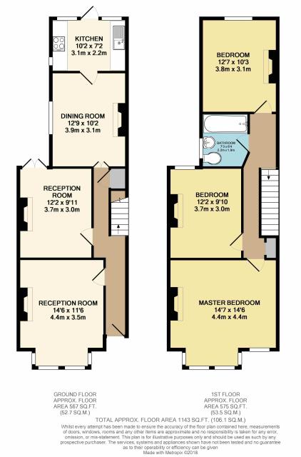 Floorplan of 92 Herga Road, Harrow, Middlesex