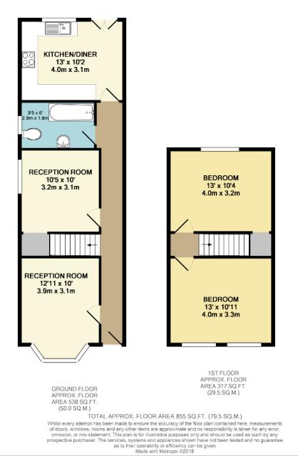 Floorplan of 26 Cumberland Road, Wood Green