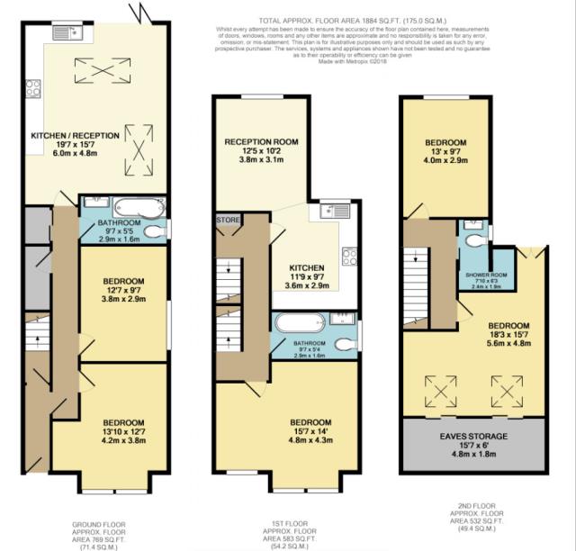 Floorplan of 168 Murray Road, Ealing, London