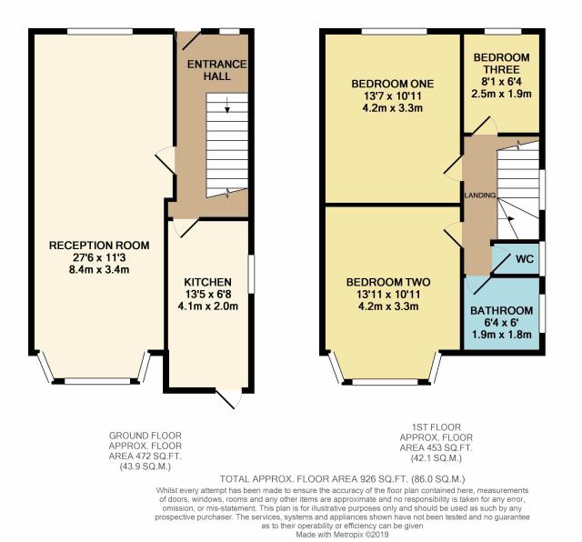 Floorplan of 26 Catherine Gardens, Hounslow, Middlesex