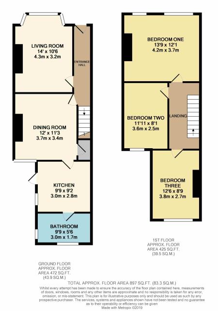 Floorplan of 73 Studley Grange Road, Hanwell