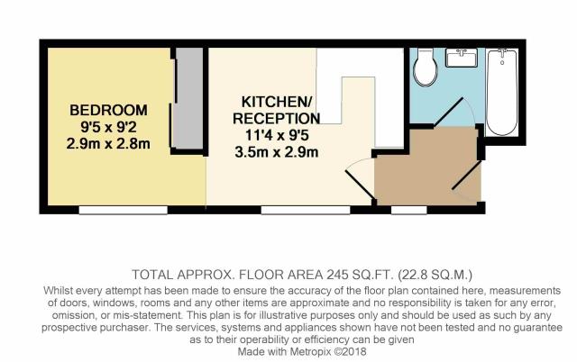 Floorplan of Flat A, Mill House, Windmill Place, Southall