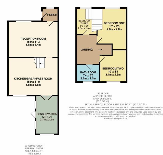 Floorplan of 63 The Everglades, Hempstead, Gillingham