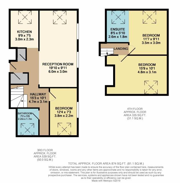 Floorplan of 25 St Mary's Court, Stamford Brook Road, London