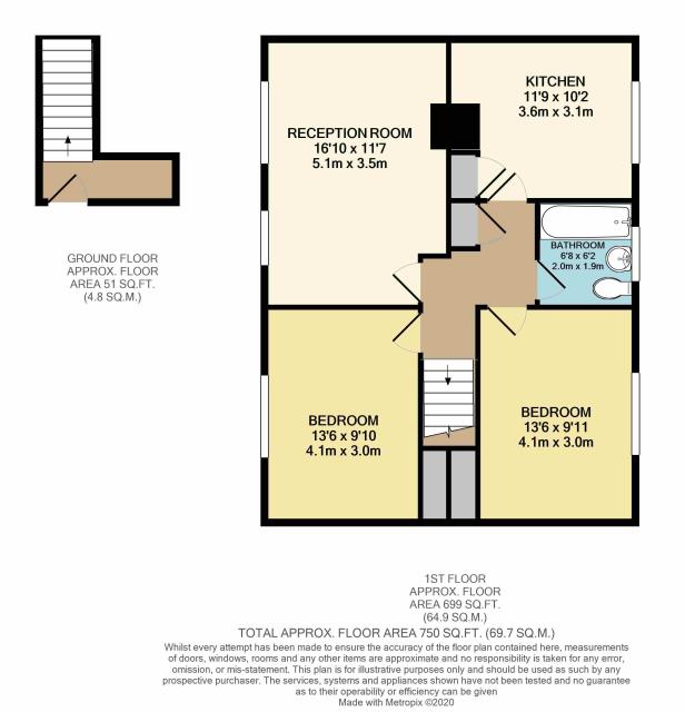 Floorplan of 13 Rayners Gardens, Northolt