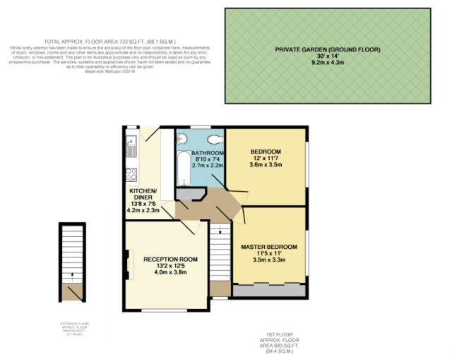 Floorplan of 4 Third Avenue, Wembley, Middlesex