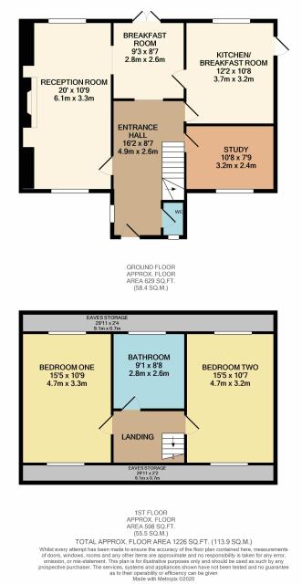 Floorplan of 15 Redhill Drive, Bournemouth, Dorset