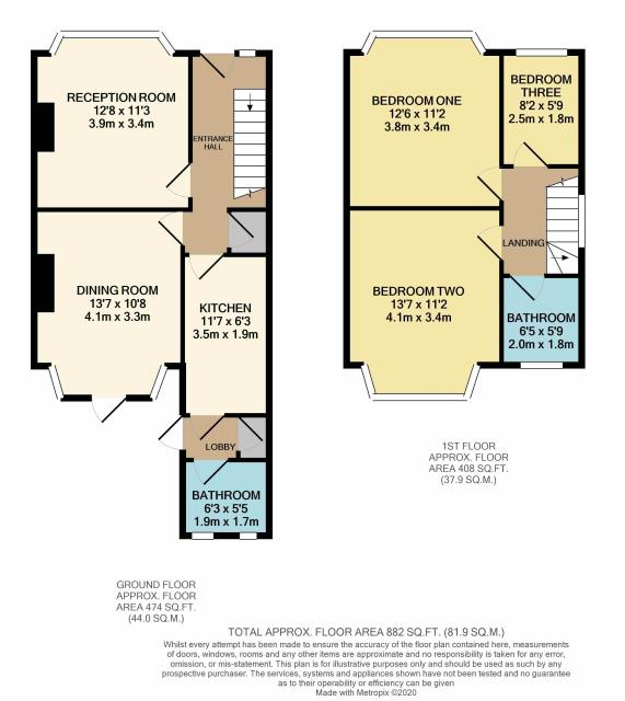 Floorplan of 38 Palgrave Avenue, Southall, Middlesex