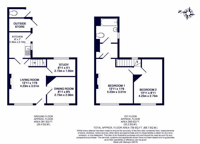 Floorplan of 12 North Common Road, Uxbridge, Middlesex