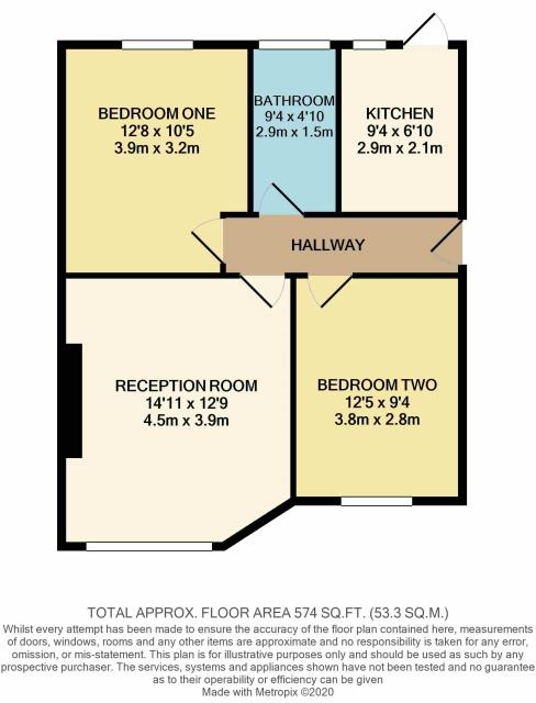 Floorplan of 23 Vale Court, The Vale, Acton, London