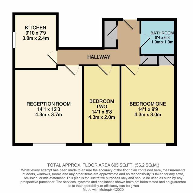 Floorplan of Flat 1 Craigside, Galsworthy Road, Kingston-upon-thames