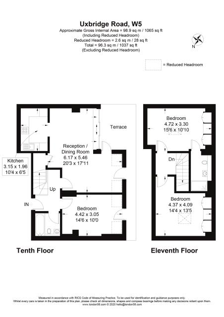Floorplan of Flat P-08 Cavalier House, 46-50 Uxbridge Road, Ealing