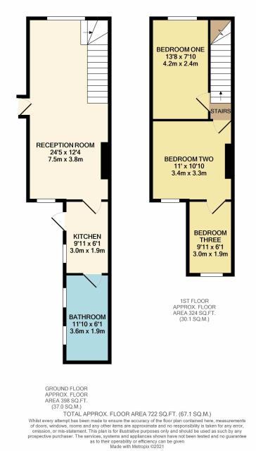 Floorplan of 25 Park Lane, Waltham Cross, Middlesex