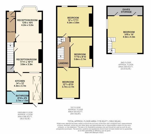 Floorplan of 45 Fairfield Road, Yiewsley, Middlesex