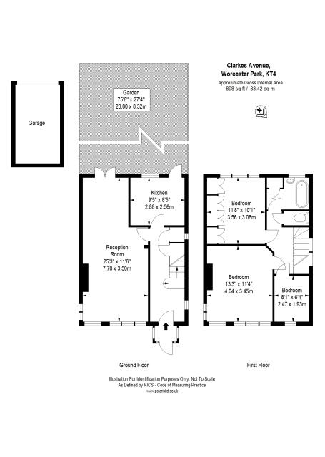 Floorplan of 57 Clarkes Avenue, Worcester Park