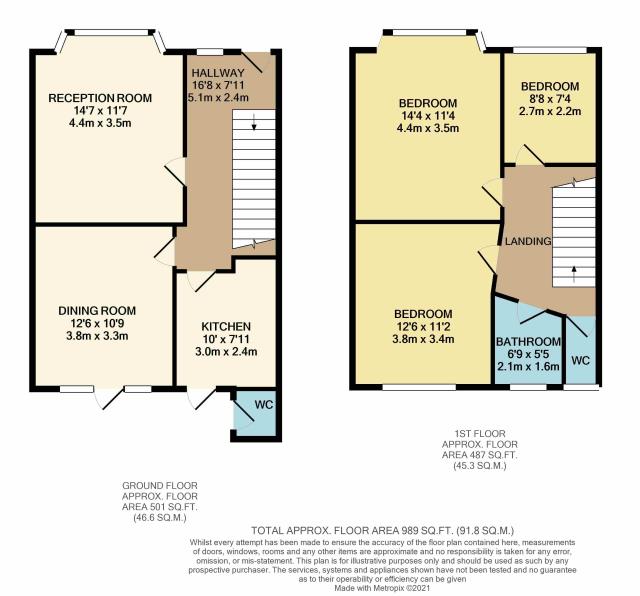 Floorplan of 3 Manchurian Villas, Wixs Lane, Clapham